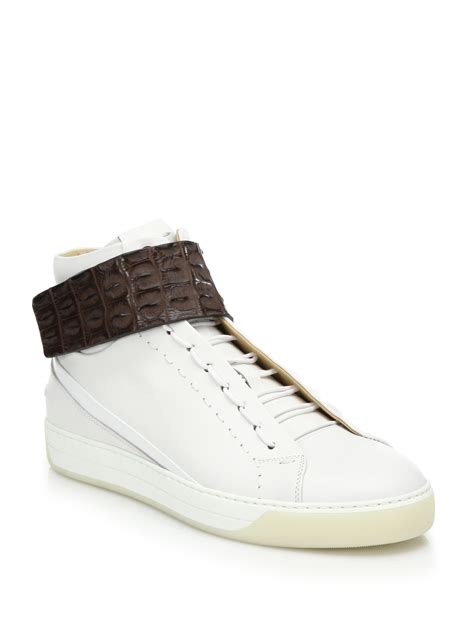 fendi leather sneaker|fendi sneakers high top.